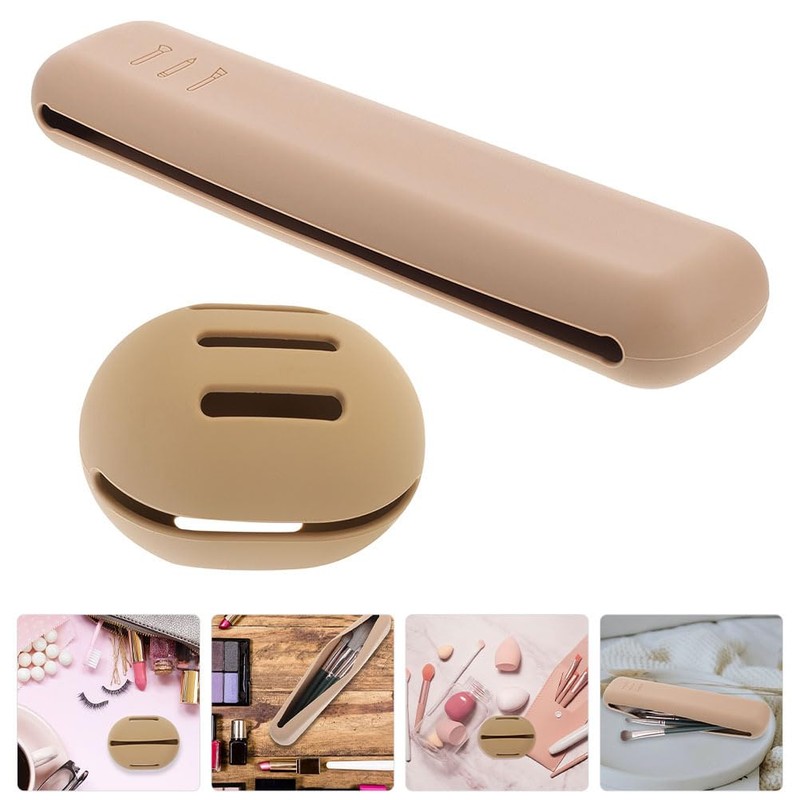 Beavorty Travel Makeup Brush Holder & Makeup Sponge Holder, 2Pcs