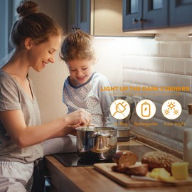 CIOKUO Under Cabinet Lights, 2PCs 146 LEDs Closet Lighting, Stepless Dimming Night Light, Motion Sensor Light Indoor with 3000mAh Detachable Battery, 2800-6500K, for Kitchen Stairs Hallway Wardrobe