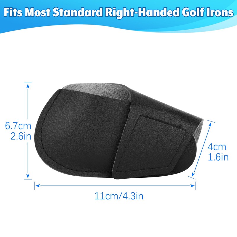 Easecos 6 Pcs Golf Iron Head Covers, PU Leather Golf
