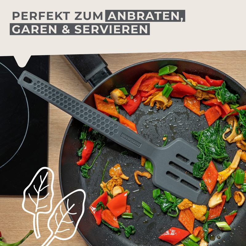 Fackelmann Statement Lift-Up Spatula - Slotted Turner with Ergonomic Handle