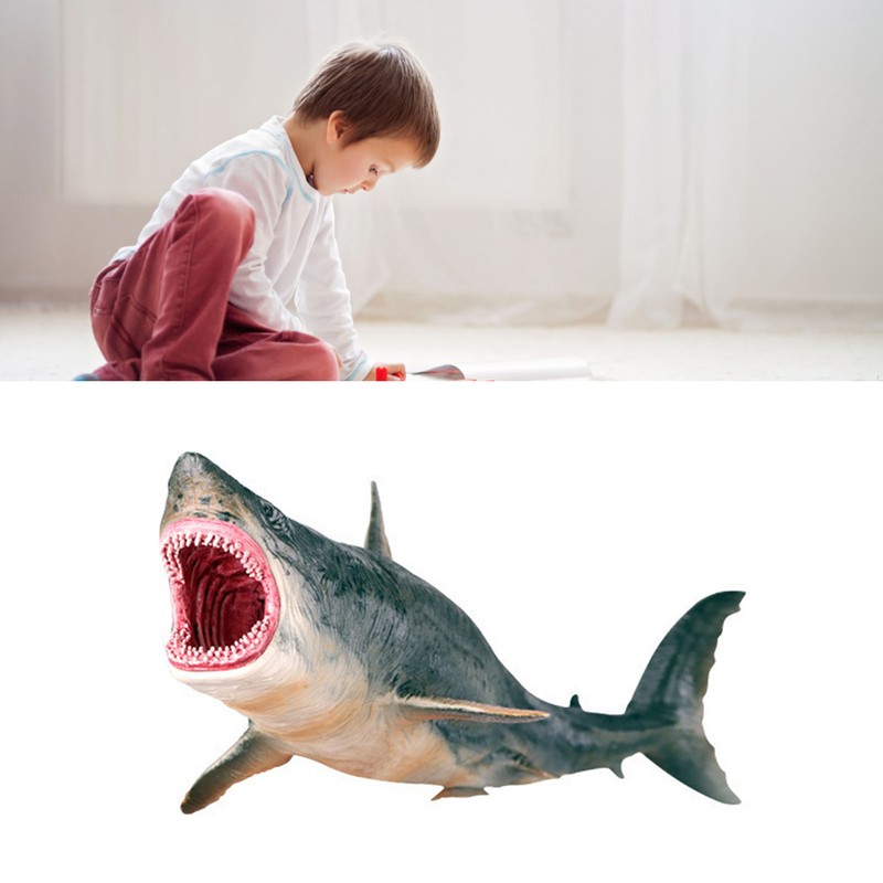 Shark Ornaments Vivid Plastic Engraving Painting Process Decorative Educational Interesting