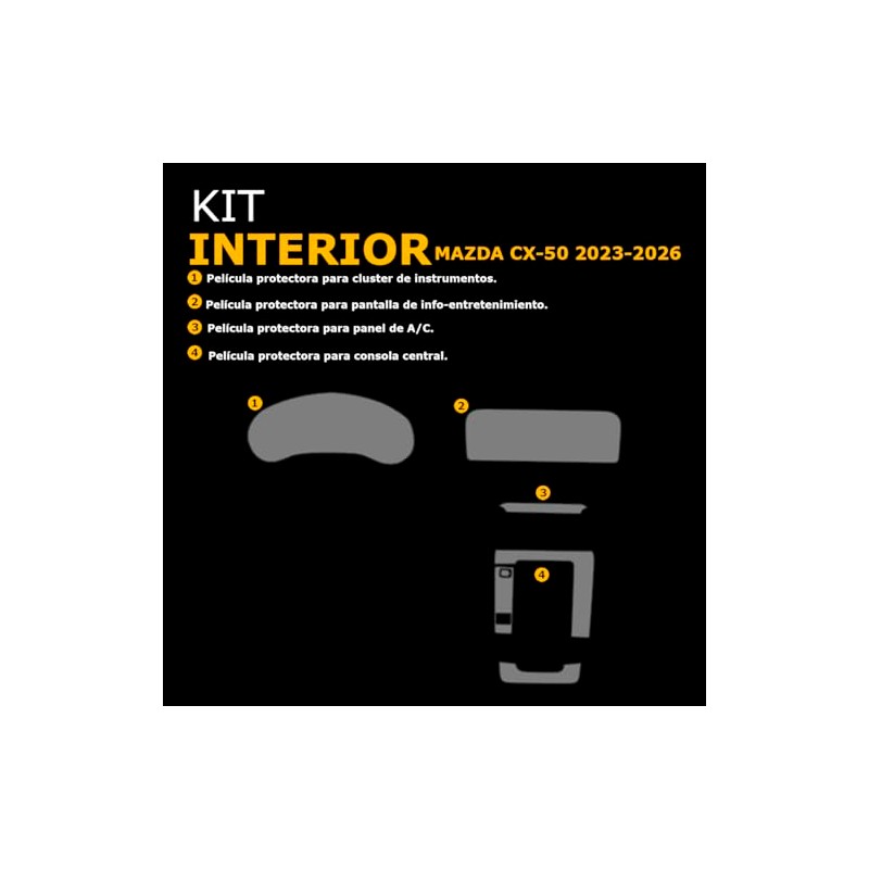Película Protectora Kit PPF para el Interior del Mazda CX-50