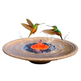 Quackups Solar Bubbler Fountain for Hummingbirds, Small Birds, Bird Bath Fountain, Red Dome to Attract Hummingbirds for Garden, Yard, Patio, Outdoors