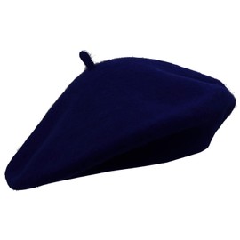 Umeepar Wool French Beret Hat Solid Color Winter Hat for Women, Dark Blue