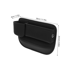 Ciieeo 2pcs Car Gap Filler Organizer Durable PU Pocket Cup Holders for Suvs and Trucks Optimized Storage for Phones Glasses Keys and Bottles Black