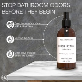 Muse Apothecary Flush Ritual - Aromatic & Refreshing Toilet Spray, Use Before You Go, 4 oz, Infused with Natural Essential Oils - Aloe + Eucalyptus + Lavender, 2 Pack