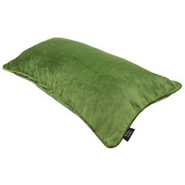 McAlister Textiles Matt Velvet Piped Cushion Covers - Fern Green 60x40 Cm - 24x16 Inches - Plush Decorative Throw Pillows Machine Washable & Fade Resistant