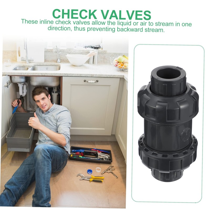 Abaodam Inline Check Valve, Pvc Fluid Check Valve, 20mm ID,