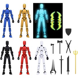 MerryXD 6 Pack Assembly Completed T13 Action Figure,Dummy Nova Titan Lucky 13 Action Figure 3D Printed Multi-Jointed Movable Toy