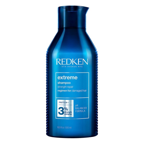 Redken Hair shampoo for brittle and damaged hair, anti-hair breakage, with soy proteins, ceramides, sepicap and arginine, extreme shampoo, 1 x 500 ml