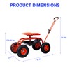 Heemab Garden Cart Rolling Scooter, Adjustable Height with 360-Degree Seat