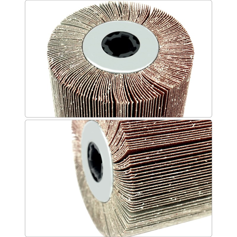 QWORK Flap Sanding Wheel, 2 Pack Wire Drawing Polishing Wheel,