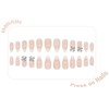 IMRAIN French Tips Press on Nails Medium Almond White Fake