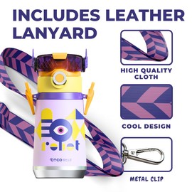 Cocosmile Robot Thermal Kids Water Bottle, Enjoy Durable Insulated Design, Kids Water Bottles for School Boys Girls, 316 Stainless Steel BPA-Free Thermal for Hydration on the Go (With Straw)