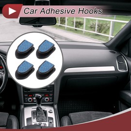 HEROFFIX 4 Pcs for Purses and Bags, Umbrella Etc Car Storage Hooks Sturdy Car Adhesive Hooks Blue Plastic 1.18"x0.79"