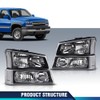 DOTCOM Headlights Assembly,Compatible with 2003-2006 Chevy Avalanche 1500 2500/2003-2006 Silverado