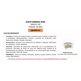 CQI//5626243690 Aceite Mineral Nf 85 Para Masajes Y Consumo Humano 3 Litros