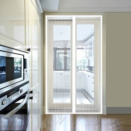 Magnetic Screen Door, Ultra Thin Magnets Auto Close for Hallway, Doors, Patio, Curtain, Anti-Mosquitoes, No Drilling, 110 x 220 cm