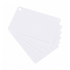 10 x Karteo® Blank Plastic Cards White with Keytags Punching Hole Hole for Key Rings Chains and Lanyard Lanyards