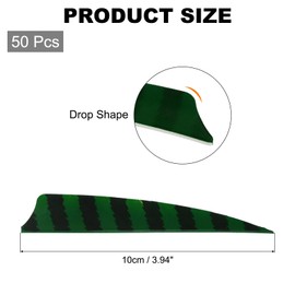 sourcing map Arrow Vanes Arrow Fletching 4" Shield Shape Turkey Feathers for Hunting DIY Shooting(Dark Green, Pack of 50)