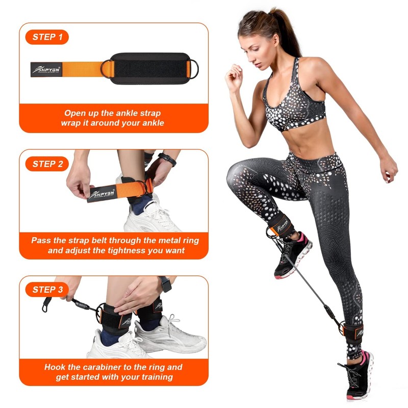 Ankle Resistance Bands with Cuffs, Ankle Bands for Working Out,