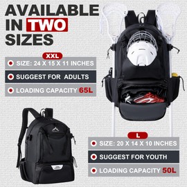 GoHimal Lacrosse Bag Extra Large Lacrosse Backpack with Tow Stick Holder