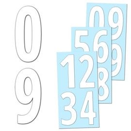 40 Pieces, 6" - Number Stickers, Waterproof Vinyl Stick On Numbers - White