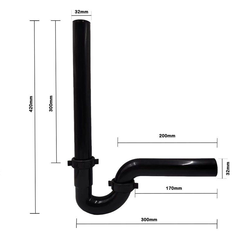 Bathroom Basin Sink Bottle P Trap,U-Shape 1-1/4 inch Slip Inlet