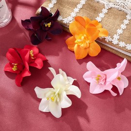 Bohemian Hawaiian Hibiscus Hair Clips and Barrettes in Colors - 5 Pcs Artificial Flower Hairpins for Seaside Holiday, Bridal Headwear