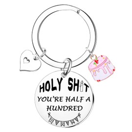 Nfyxcaz Happy 50th Birthday Gifts For Her Funny 50th Birthday Gifts For Women 50 Years Old Gifts Keyring 50th Birthday Gifts For Friends Mum Grandma