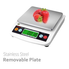 VisionTechShop VK-4C 0.1g Premium Food Kitchen Scale, Lb/Oz/Kg/g Switchable, Stainless Steel Plate Food Scale, LCD Display with Backlight, 10lb Max Capacity, 0.001lb Readability