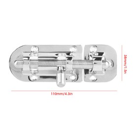 Tyenaza Barrel Bolt Latch, Stainless Steel Sliding Bolt Gate Latch, Safety Barrel Bolt Door Hatch Marine Handware Fittings for Doors, Cabinets (110 * 38MM)
