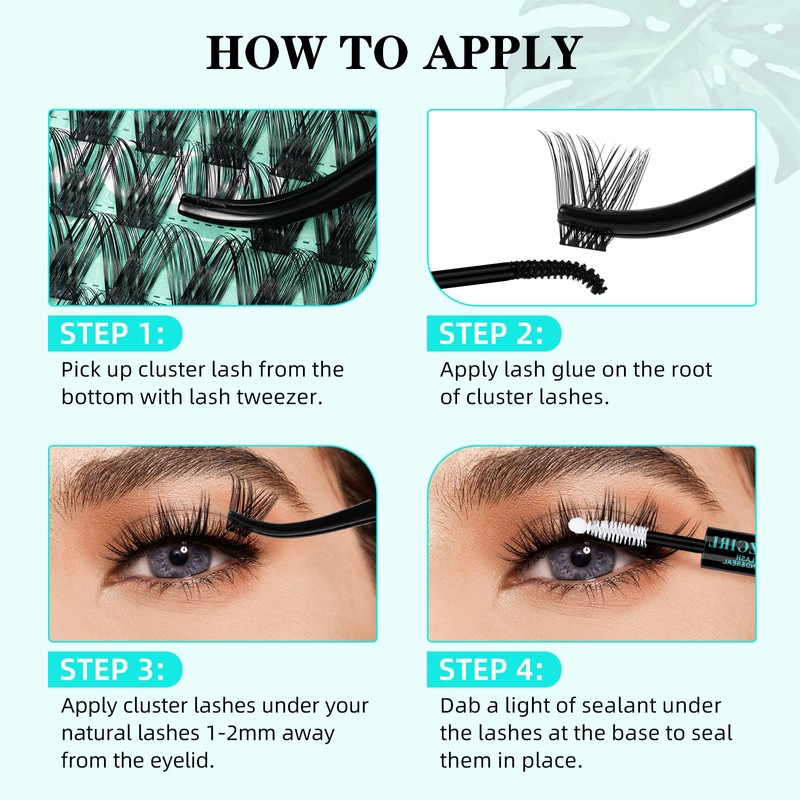 Wet Look Eyelash Extensions, 168 Pieces, Eyelash Clusters, Lashes, Ultra-Thin