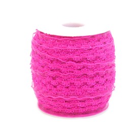 JESEP YONG - Cinta elástica de encaje con volantes de 20 yardas para coser 1 pulgada de doble onda de organza de encaje elástico para manualidades, ropa y ropa para bricolaje, diadema, ropa, costura,