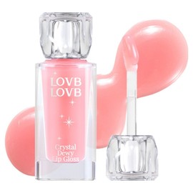 Rub Rub Crystal Dewy Lip Gloss, 01 Pink Dolphin, 1 piece / 럽럽 크리스탈 듀이 립글로스, 01 핑크돌핀, 1개