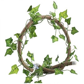Hffheer Pssopp Reptile Climbing Branch Flexible Reptile Vines Jungle Terrarium Rattan Pet Habitat Decor with Suction Cups and Realistic Leaf for Chameleon Lizards Gecko (#1)