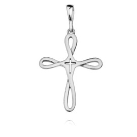 Cross Pendant Sterling Silver 925 Simple Minimalistic Necklace Charm Unisex Jewelry