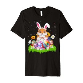Hamster Easter Egg Hunt Bunny Ear Hamster Easter Sunday Premium T-Shirt