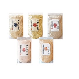 Miyasu Suisan Umami Dashi Salt & Seasoning Salt 5 Varieties Variety Set - True Seabream, Nodoguro, Ago, Red Shrimp, Sea Urchin - 1 Bag Each 160g