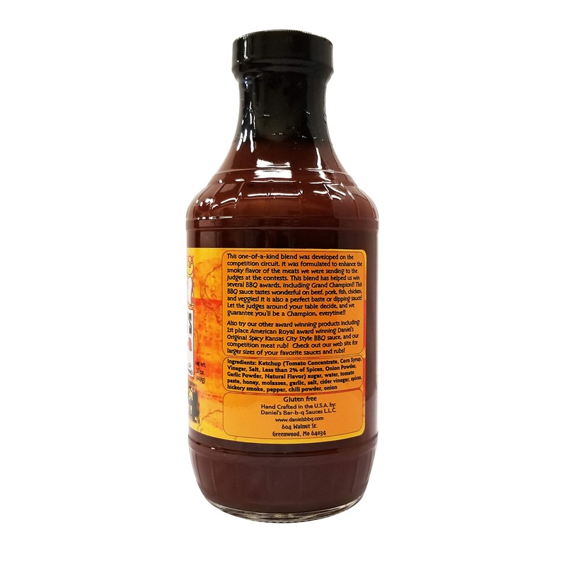 Daniel's Bar-B-Q Competition Blend #9 BBQ Sauce, 16.0 Ounce -