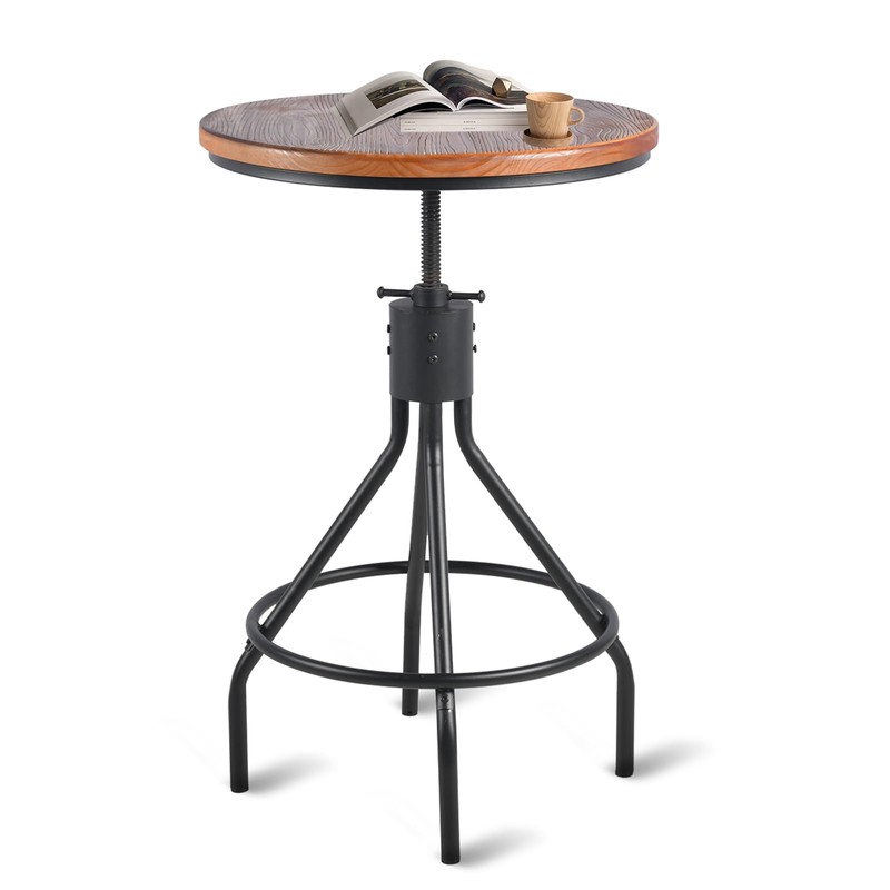 BOKKOLIK Industrial Bar Table, Counter Height 30-36inch Height Adjustable, Swivel