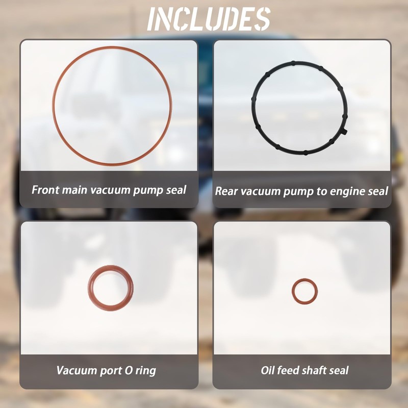 HQPARRTS Vacuum Pump Rebuild Seal Kit Compatible with Ford Lincoln