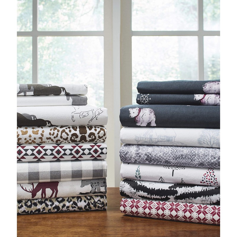 Pointehaven 180 GSM 100% Cotton Flannel Sheet Set - Queen,