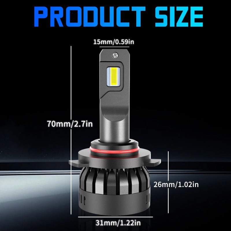 AUIMSOCO 9005+H11 HIGH LOW BEAM LED Headlight Super Bright Bulbs