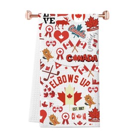 WCGXKO Elbows Up Canada Kitchen Towel Canadian Pride Gift Canadian Forever Gift Funny Canada Day Merch (Elbows Towel CA)