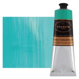 Charvin Extra Fine Professional Artist Acrylic Paint Colors, Nature Themed Hues, 150ml Cobalt Turquoise Light