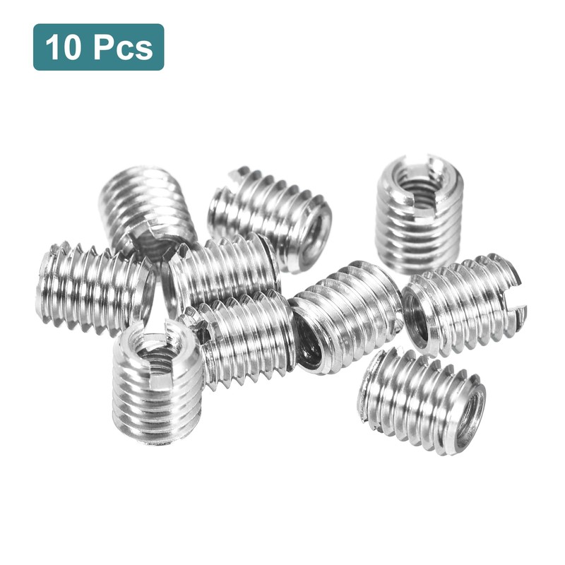 sourcing map 10Pcs Threaded Inserts, M3-0.5x6 & M5-0.8x6 Stainless Steel