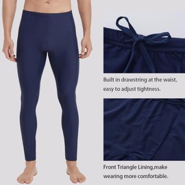 Ubestyle UPF 50+ Men's Active Surfing Water Leggings Swim Pants Swim Tights Beach Pants Sun Protective Navy (U3006NAVYXXL)