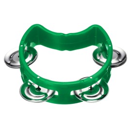 PATIKIL Tambourine, Jingle Bells Wrist Bells Hand Bell Percussion Instruments Musical Rhythm Band Plastic for Adults Church Birthday Party Christmas, Green