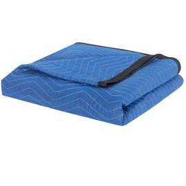 Diamond UP 12 Moving Blankets, Extra Large Moving Blanket for Furniture, Professional Quilted Furniture Shipping and Storage Pads, 80" x 72", Blue and Black(12 Packs)